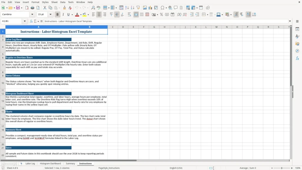 Instructions – Labour Histogram Excel – Free Template (2026)