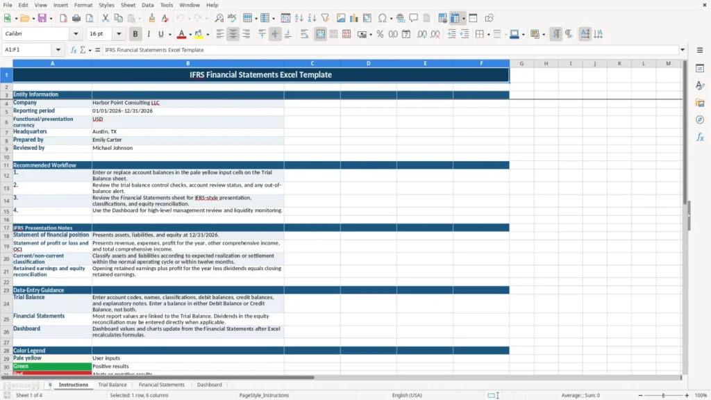Instructions – IFRS Financial Statements Excel Template – Free (2026)